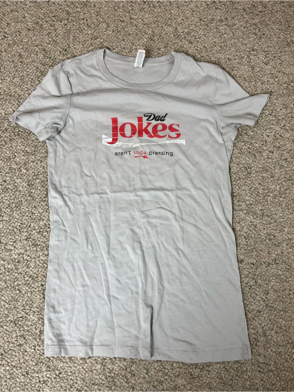 Dad Jokes Graphic Crewneck T-Shirt - Light Gray
